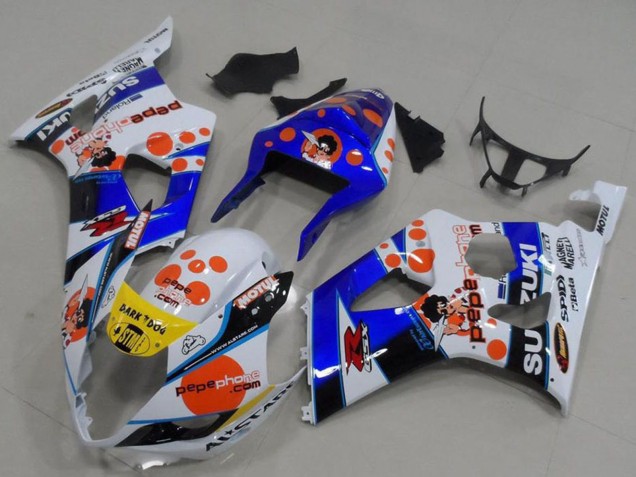 Acquista Carena Moto Suzuki GSXR 1000 2003-2004 - Bianco Blu Rosso Giallo Pepe Phone