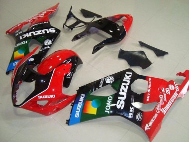 Acquista Carena Moto Suzuki GSXR 1000 2003-2004 - Rosso Nero Blu Verde JOMO Pepephone