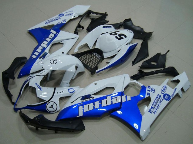 Acquista Carena Moto Suzuki GSXR 1000 2005-2006 - Bianco Blu Jordan 59