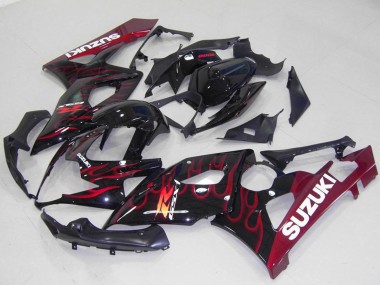 Acquista Carena Moto Suzuki GSXR 1000 2005-2006 - Nero Lucido Rosso Fiamma