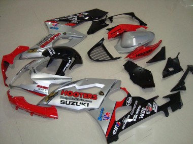 Acquista Carena Moto Suzuki GSXR 1000 2005-2006 - Argento Rosso Nero Hooters