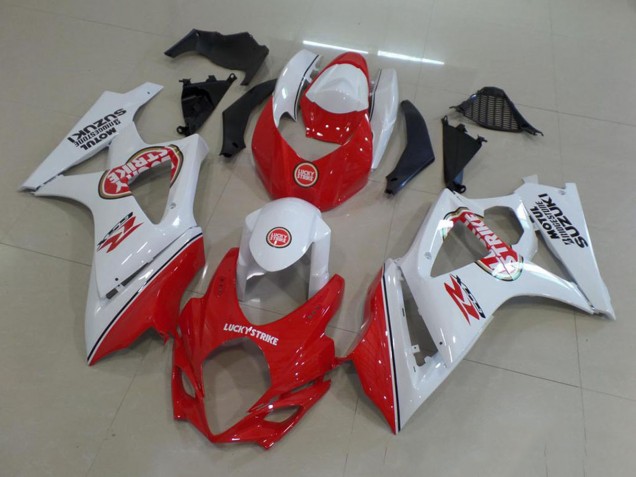Acquista Carena Moto Suzuki GSXR 1000 2007-2008 - Bianco Rosso Lucky Strike