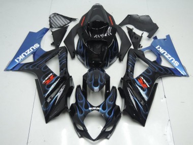 Acquista Kit Carena Moto Suzuki GSXR 1000 2007-2008 - Nero Lucido Blu Fiamma