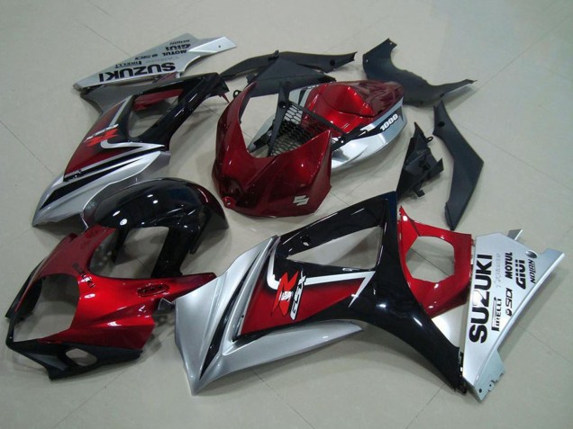 Acquista Carena Moto Suzuki GSXR 1000 2007-2008 - Rosso Argento Nero Lucido