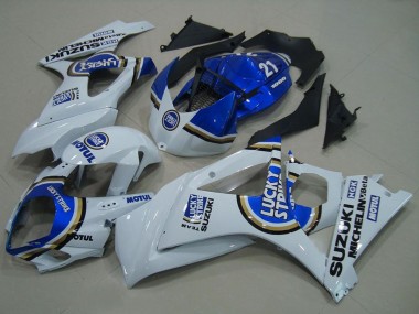 Acquista Carena Moto Suzuki GSXR 1000 2007-2008 - Bianco Blu Lucky Strike