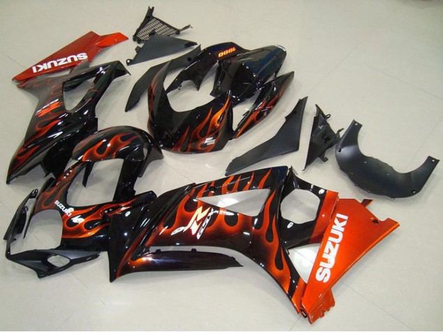 Acquista Carena Moto Suzuki GSXR 1000 2007-2008 - Nero Lucido Arancia Fiamma
