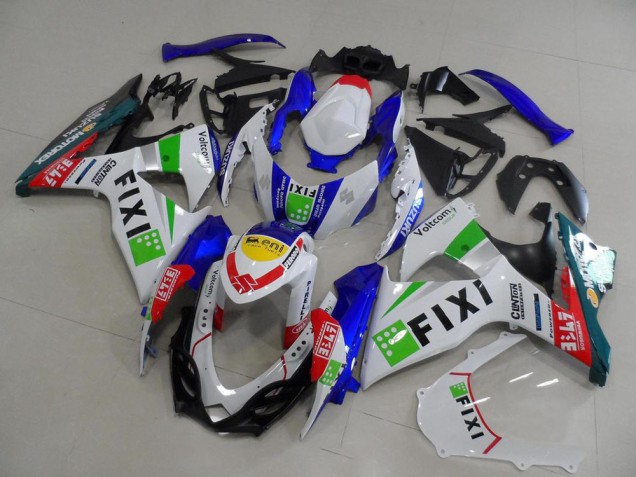Acquista Carena Moto Suzuki GSXR 1000 2009-2016 - Bianco Blu Verde Giallo Rosso Fixi
