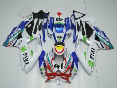 Acquista Carena Moto Suzuki GSXR 1000 2009-2016 - Bianco Blu Rosso Giallo Verde Fixi 41