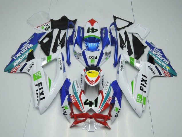 Acquista Carena Moto Suzuki GSXR 1000 2009-2016 - Bianco Blu Rosso Giallo Verde Fixi 41