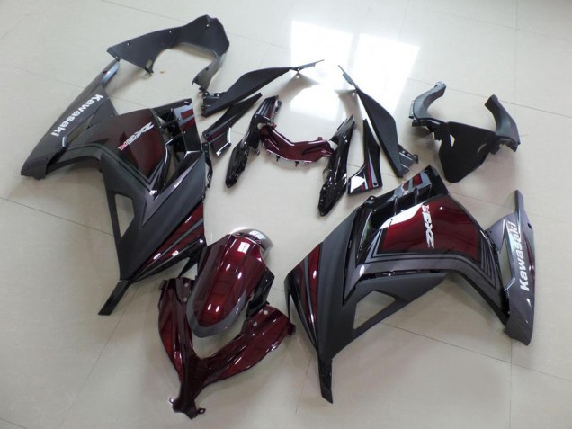 Acquista Carena Moto Kawasaki ZX300R 2013-2018 - Rosso Bordeaux Grigio Opaco