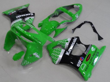 Acquista Carena Moto Kawasaki ZX6R 1998-1999 - Verde Bianco Argento Nero Lucido