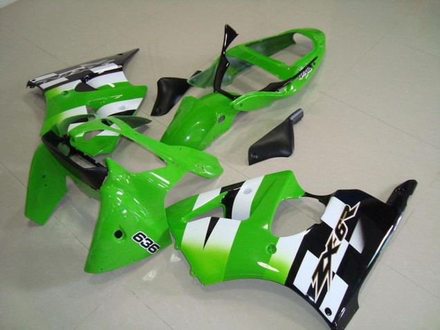 Acquista Carena Moto Kawasaki ZX6R 2000-2002 - Verde Bianco Nero 636