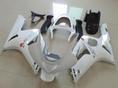 Acquista Carena Moto Kawasaki ZX6R 2003-2004 - Bianco Argento Decals