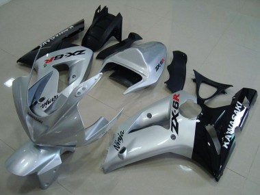 Acquista Carena Moto Kawasaki ZX6R 2003-2004 - Argento Nero Lucido