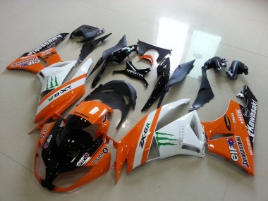 Acquista Carena Moto Kawasaki ZX6R 2009-2012 - Arancia Bianco Nero Lucido Verde Elf Bridgestone Mostro