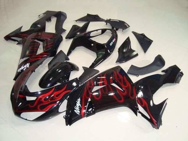 Acquista Carena Moto Kawasaki ZX10R 2006-2007 - Nero Lucido Rosso Fiamma