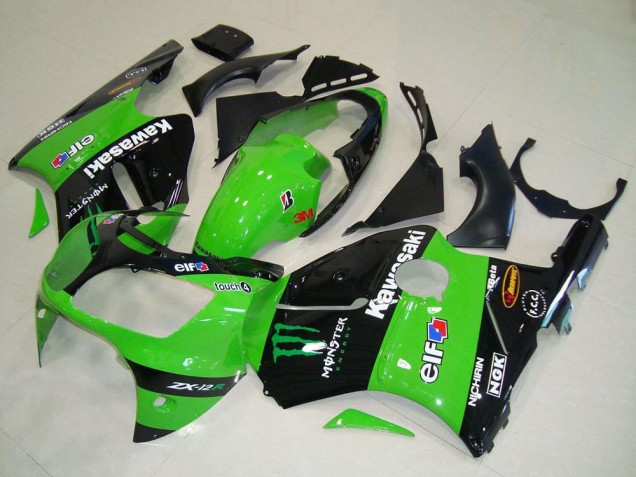 Acquista Carena Moto Kawasaki ZX12R 2000-2001 - Verde Nero Lucido Elf Touch4 Mostro