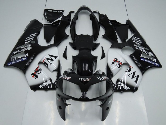 Acquista Carena Moto Kawasaki ZX12R 2002-2006 - Nero Lucido Bianco West