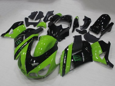 Acquista Carena Moto Kawasaki ZX14R ZZR1400 2006-2011 - Verde Nero Lucido Mostro