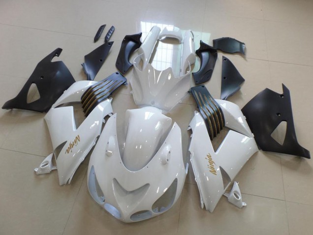 Acquista Carena Moto Kawasaki ZX14R ZZR1400 2006-2011 - Bianco Nero Opaco Oro Ninja