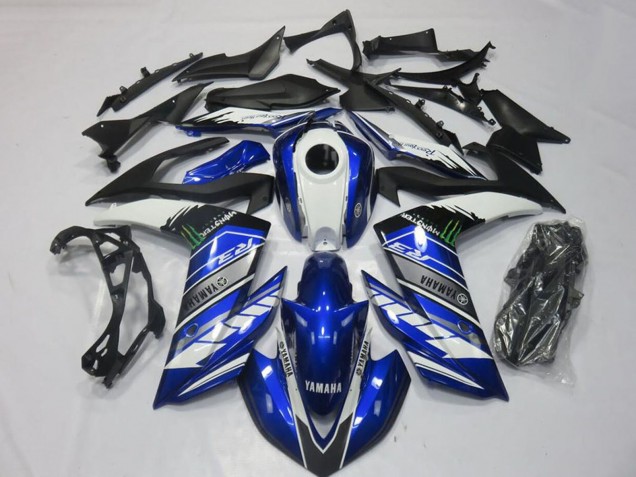 Acquista Carena Moto Yamaha YZF R3 2015-2018 - Blu Bianco Nero Verde Mostro