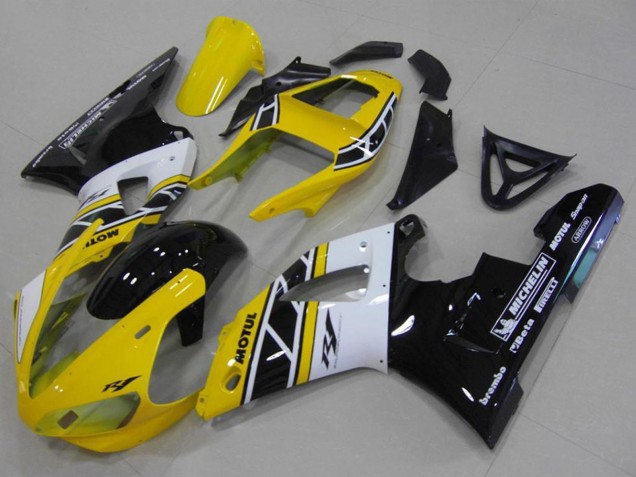 Acquista Carena Moto Yamaha YZF R1 2000-2001 - Giallo Bianco Nero Anniversary Motul Michelin