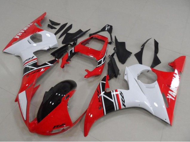 Acquista Kit Carena Moto Yamaha YZF R6 2003-2004 - Bianco Rosso Nero Lucido