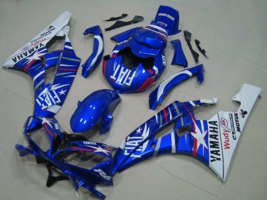 Acquista Carena Moto Yamaha YZF R6 2006-2007 - Bianco Blu Fiat Motul Michelin