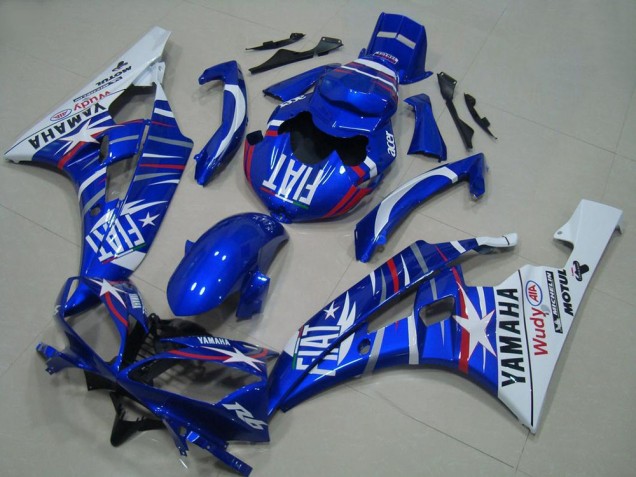 Acquista Carena Moto Yamaha YZF R6 2006-2007 - Bianco Blu Fiat Motul Michelin