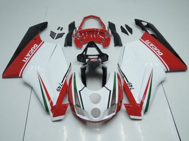 Acquista Carena Moto Ducati 749 2003-2004 - Bianco Rosso Verde Nero Lucido