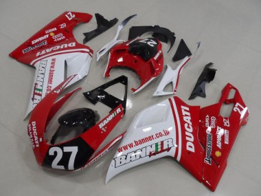Acquista Carena Moto Ducati 1098 2007-2014 - Bianco Rosso Nero Lucido Banner 27