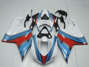 Acquista Carena Moto Ducati 848 1098 1198 2007-2014 - Bianco Blu Rosso