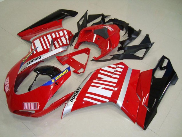 Acquista Carena Moto Ducati 848 1098 1198 2007-2014 - Argento Blu Rosso Nero Lucido