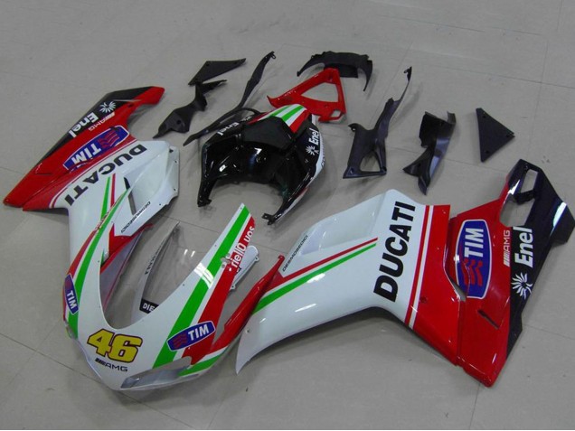 Acquista Carena Moto Ducati 848 1098 1198 2007-2014 - Bianco Rosso Verde Nero Lucido Giallo 46