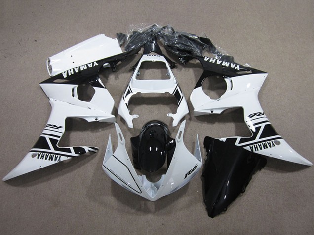 Acquista Kit Carena Moto Completo Yamaha YZF R6 2003-2004 - Bianco Nero Lucido