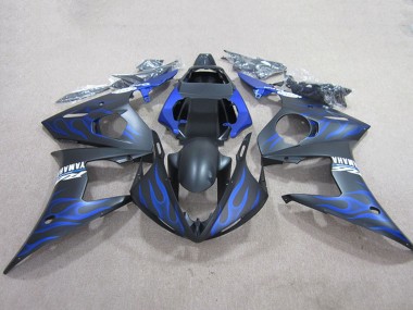 Acquista Carene Moto Yamaha YZF R6 2003-2004 - Nero Opaco Blu Fiamma