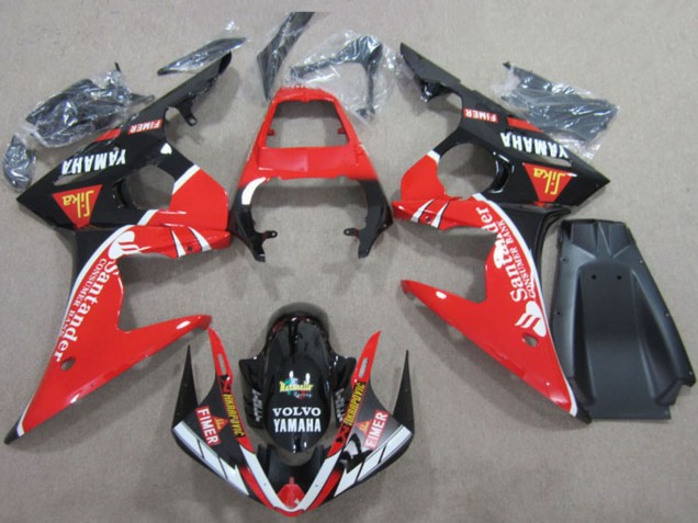 Acquista Carene Moto Yamaha YZF R6 2003-2004 - Rosso Bianco Nero Lucido Santander Fimer Volvo
