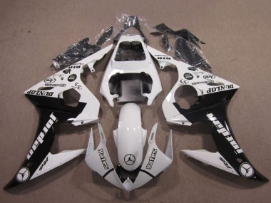 Acquista Carene Moto Yamaha YZF R6 2003-2004 - Bianco Nero Lucido Jordan Dunlop