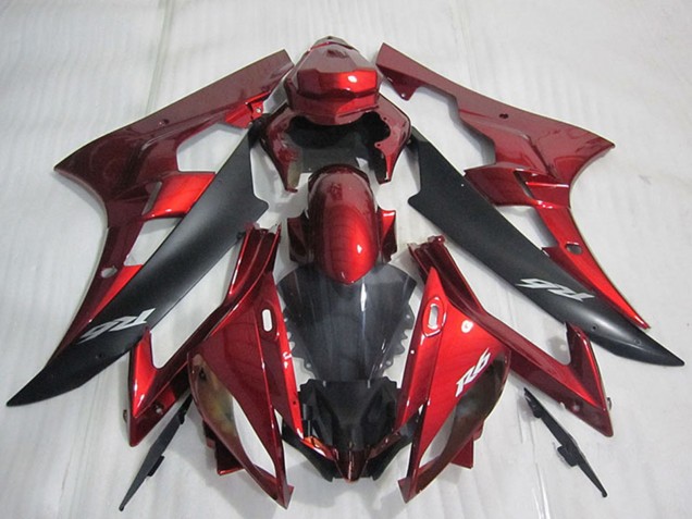 Acquista Kit Carena Moto ABS Yamaha YZF R6 2006-2007 - Rosso Nero Opaco