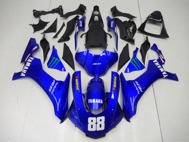 Acquista Carena Moto Yamaha YZF R1 2015-2019 - Blu Verde Mostro Akropovic