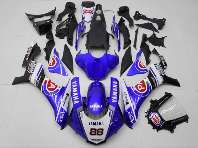 Acquista Carena Moto Yamaha YZF R1 2015-2019 - Bianco Blu Nero Rosso PATA 88