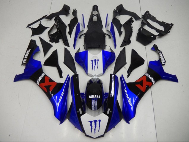 Acquista Carena Moto Yamaha YZF R1 2015-2019 - Blu Bianco Nero Rosso Mostro Akropovic