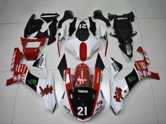 Acquista Carena Moto Yamaha YZF R1 2015-2019 - Bianco Rosso Nero Lucido Verde Mostro Motul YSP