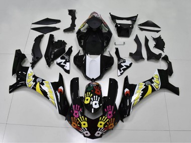 Acquista Carena Moto Yamaha YZF R1 2015-2019 - Nero Bianco Giallo Rosa Squalo