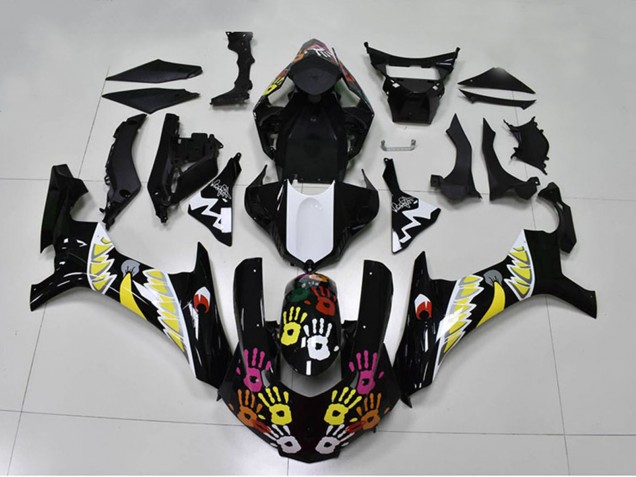 Acquista Carena Moto Yamaha YZF R1 2015-2019 - Nero Bianco Giallo Rosa Squalo
