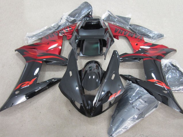 Acquista Carena Moto Yamaha YZF R1 2002-2003 - Nero Lucido Rosso Fiamma