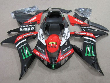 Acquista Carena Moto Yamaha YZF R1 2004-2006 - Rosso Bianco Nero Lucido Verde Motul Mostro