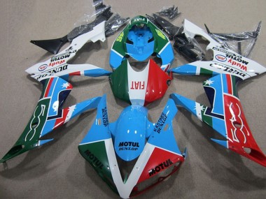 Acquista Carena Moto Yamaha YZF R1 2004-2006 - Bianco Blu Rosso Verde Bianco Fiat Motul