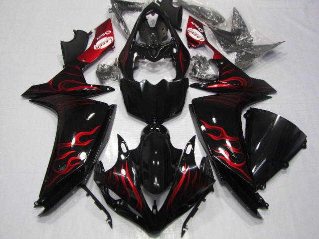 Acquista Carena Moto Yamaha YZF R1 2007-2008 - Nero Lucido Rosso Fiamma