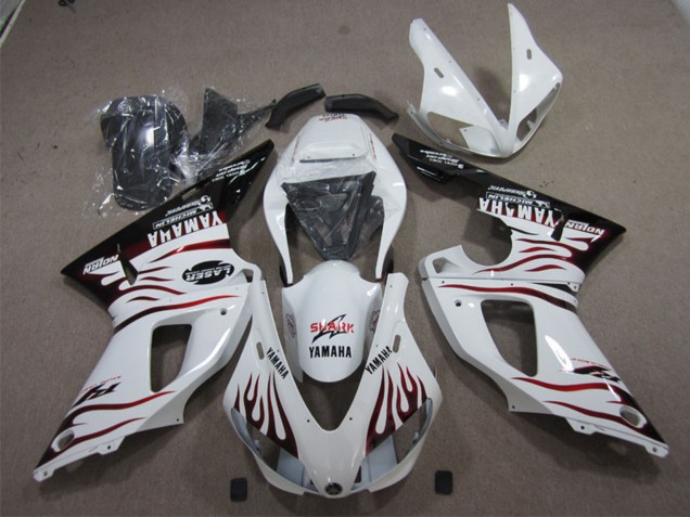 Acquista Carena Moto Yamaha YZF R1 2009-2011 - Bianco Rosso Nero Fiamma